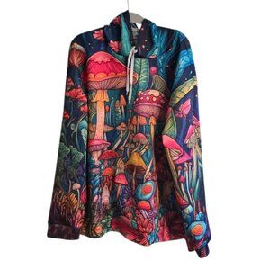 Psychedelic Mushroom Print Hoodie Oversized Sweatshirt Unisex